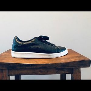 Black Leather Sneakers